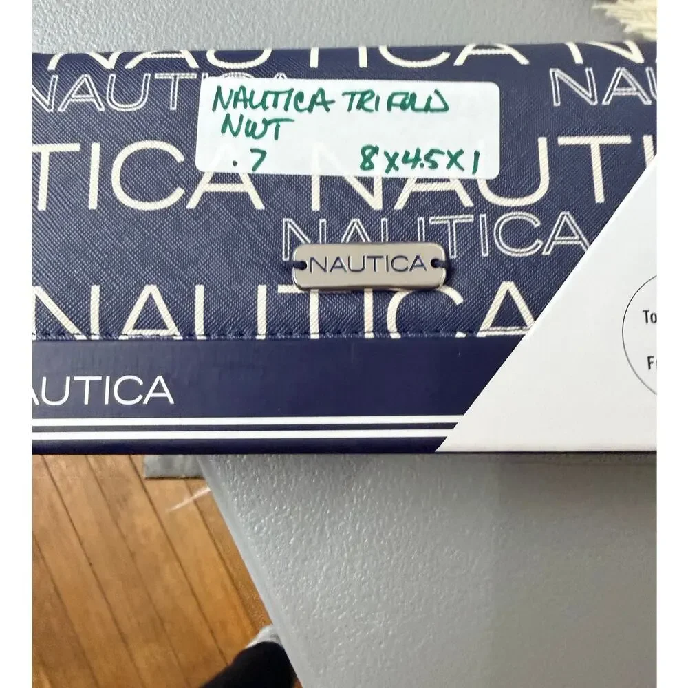 Nautica Money Manager Trifold Wallet – NWT – RFID – Indigo – Logo – Coin Pocket